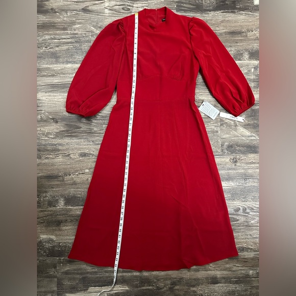 NWT Maggy London Women’s Red Long Sleeve Midi Dress Size 6 - Picture 4 of 10